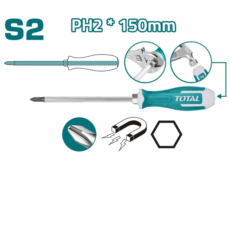 ( 150xPH2مم ) مفك صليبي توتال